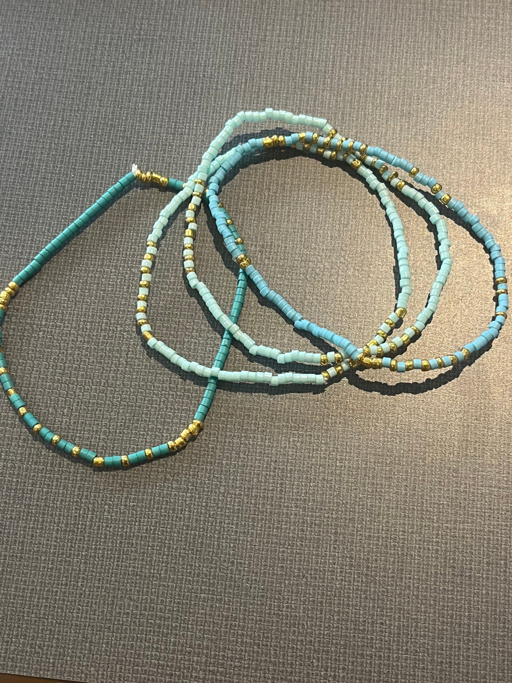 Ocean Breeze Gold Square Bracelet Set (7 Pack)